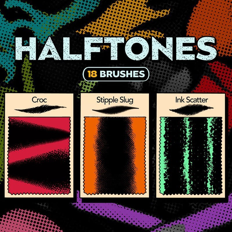 50+Procreate波普艺术画风纹理笔刷